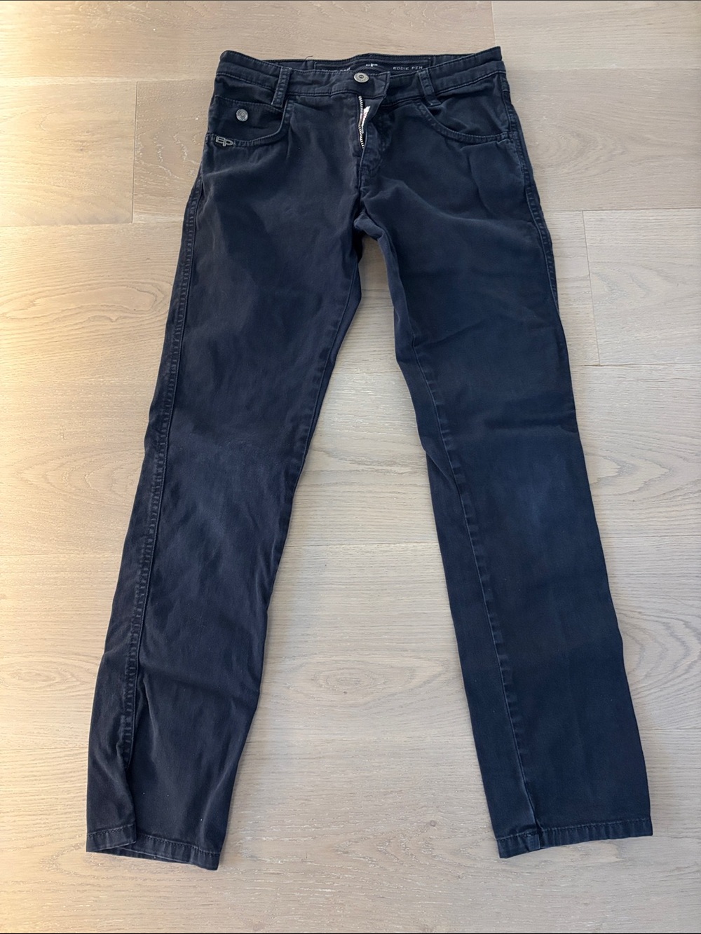 Kids Navy Casual Straight-Leg Pants
